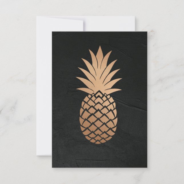 Ananas Black Gold Tropical Minimalistisch elegant (Vorderseite)