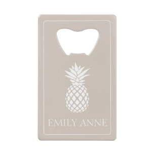 Ananas blanc chic sur fond beige