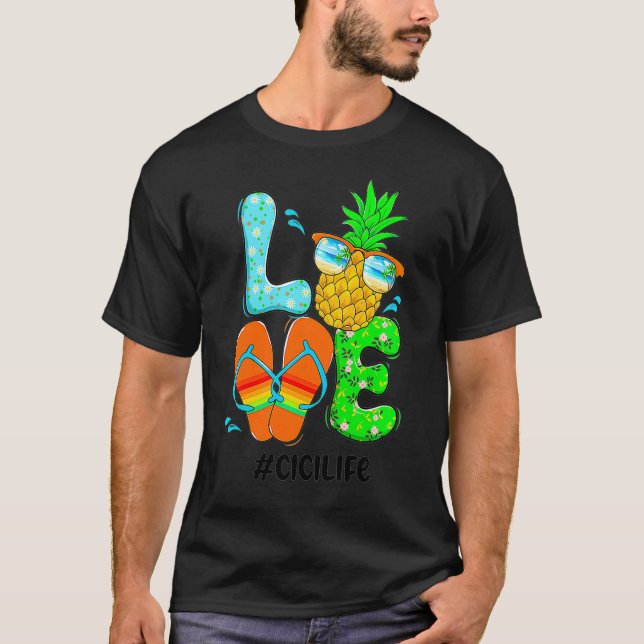 Ananas blättrige Liebe Sommerfrau Premium (45) T-Shirt (Vorderseite)