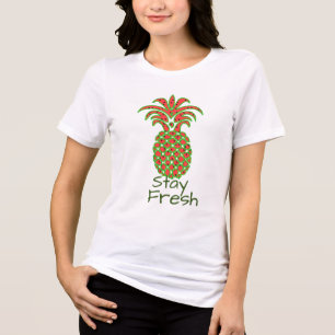 Ananas Bleib Frisch Shirt - Coole Damen Tri-Blend