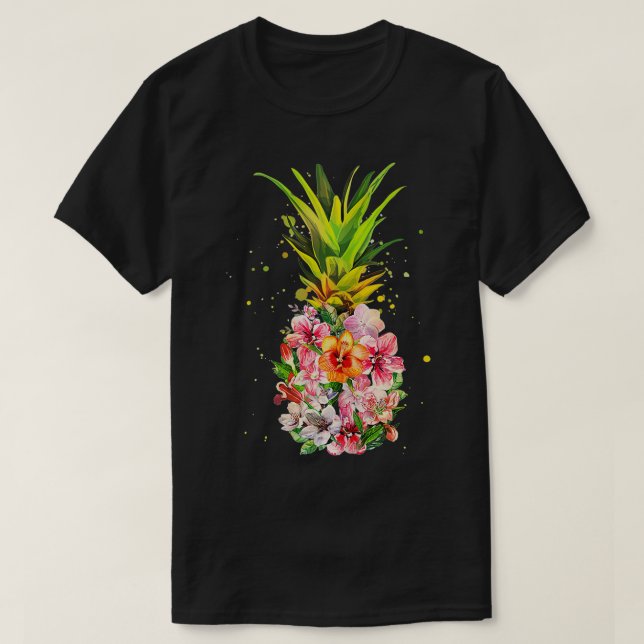 Ananas Blume Aloha Hawaii Vintag Hawai T-Shirt (Design vorne)
