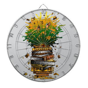 Ananas Bücher Dartscheibe