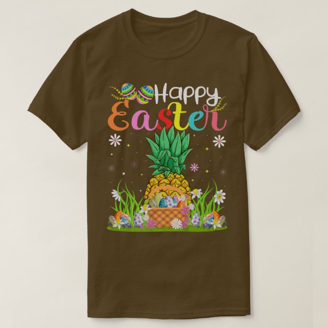 Ananas Bunny Egg Junting Funny Pineaple Happy  T-Shirt (Design vorne)