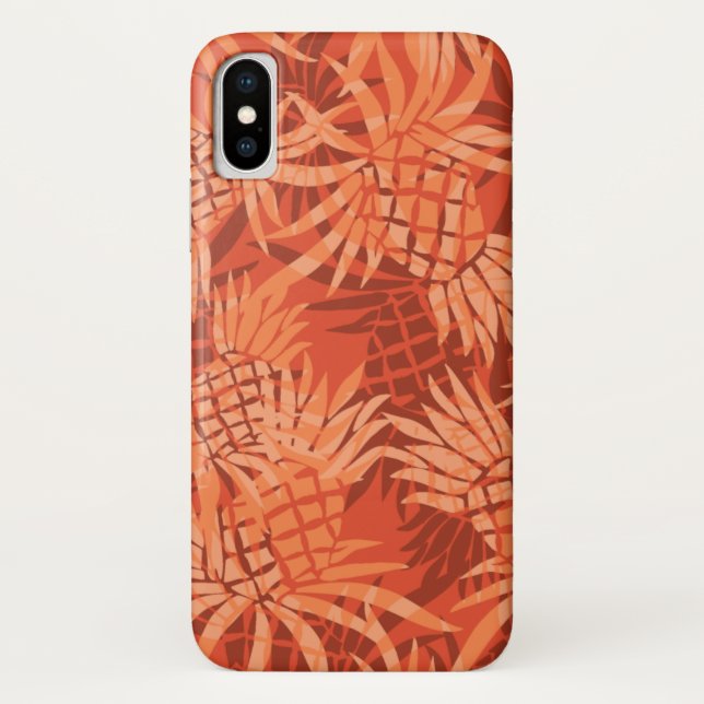 Ananas-Camouflage Hawaiian Tropical - Orange Case-Mate iPhone Hülle (Rückseite)