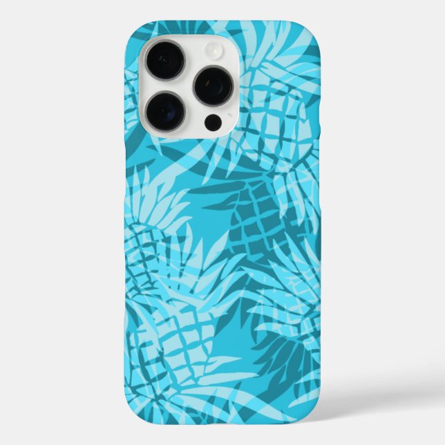 Ananas-Camouflage Hawaiian Turq iPhone 16 Pro Hülle (Rückseite)