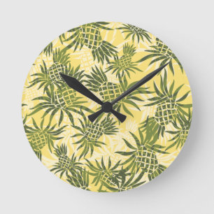 Ananas-Camouflage-hawaiische Wand-Uhren Runde Wanduhr