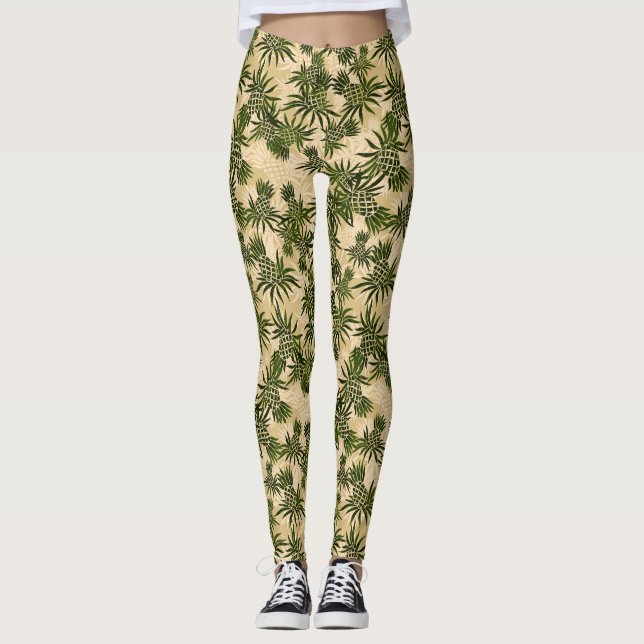 Ananas-Camouflage-hawaiisches tropisches Leggings (Vorderseite)