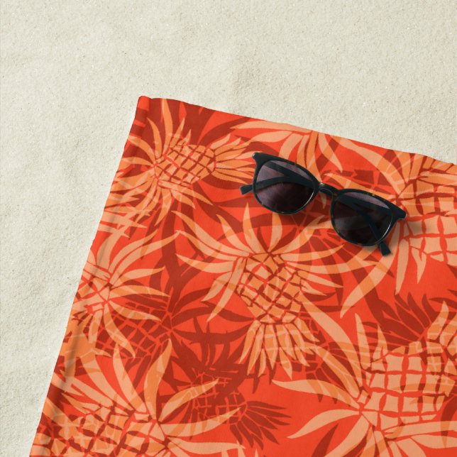 Ananas-Camouflage-hawaiisches tropisches - Orange Strandtuch (Beispiel)