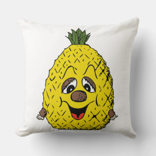 Ananas-Cartoon Face Feinschmecker, ZSSG Kissen