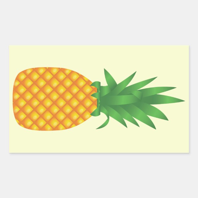 Ananas-Cartoon Rechteckiger Aufkleber (Vorderseite)