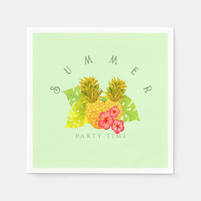 Ananas Chic Green Serviette (Vorderseite)