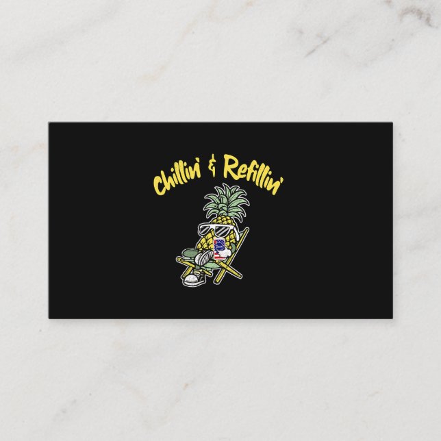 Ananas Chillin Refillin Funny Pineaple Visitenkarte (Vorderseite)