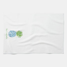 Ananas Chinoiserie Blau Weiße Preppy Custom Geschirrtuch