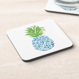Ananas Chinoiserie Blau Weiße Preppy Getränkeuntersetzer