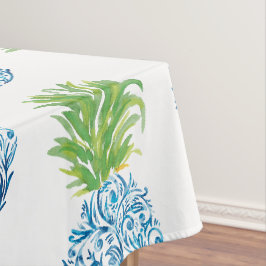 Ananas Chinoiserie Blau Weiße Preppy Tischdecke