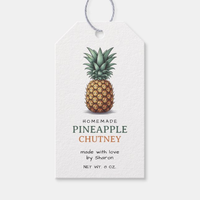 Ananas-Chutney-Etikett Geschenkanhänger (Vorderseite)