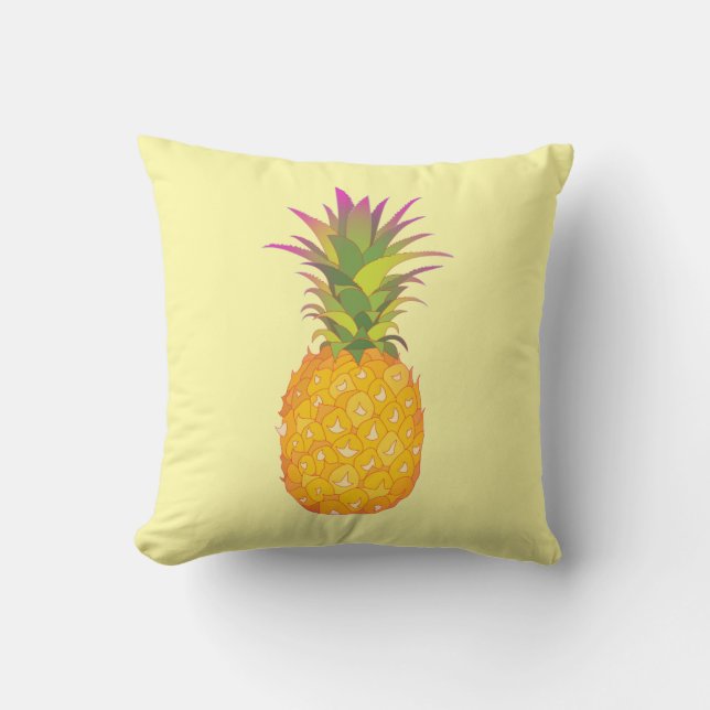 Ananas - coussin tropical jaune (Recto)