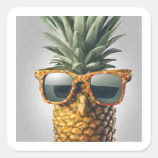 Ananas Craze Quadratischer Aufkleber