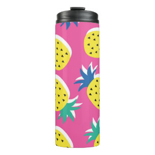 Ananas Crazy Colors: Childish Pop-Art. Thermosbecher