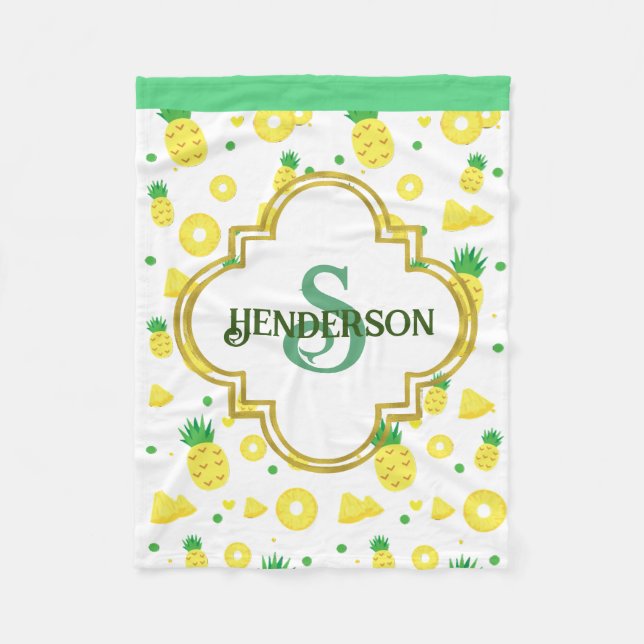 Ananas Custom Fleecedecke (Vorderseite)