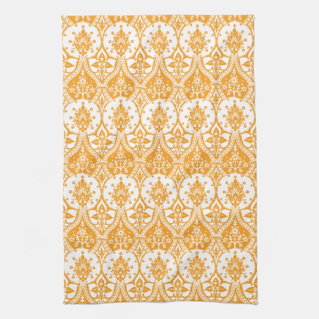 Ananas-Damast-Orange Handtuch (Vertikal)