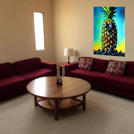 Ananas, die Sie anlächeln | AI Art Poster
