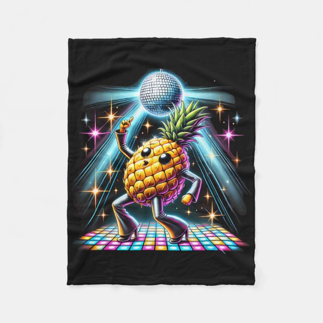 Ananas Disco Dancer Spooky Dance Kinder Fleecedecke (Vorderseite)