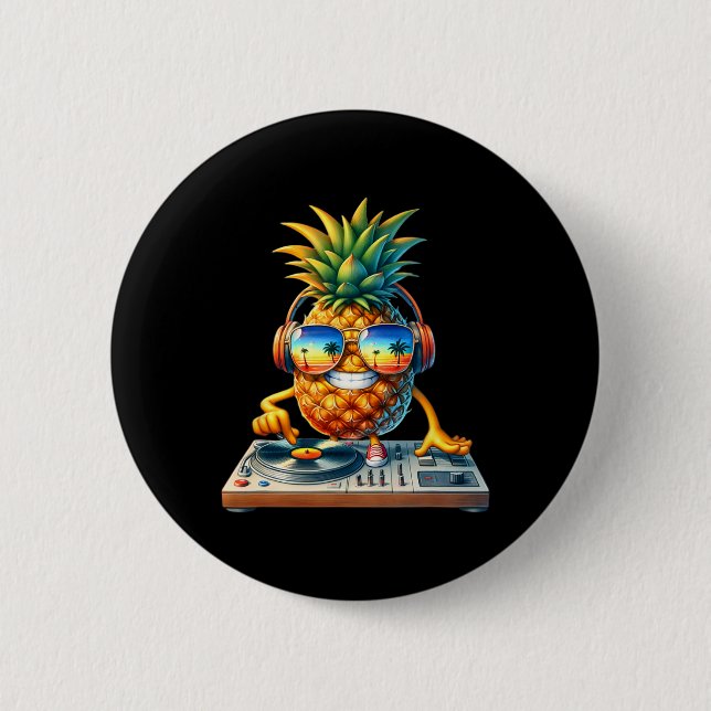 Ananas Dj Tropical Beats Aloha Beaches Hawaii H Button (Vorderseite)