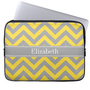Ananas Dk Gray LG Zickzack Dk Grau Name Monogramm Laptopschutzhülle