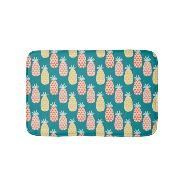 Ananas-Doodle-Muster Badematte (Vorderseite)