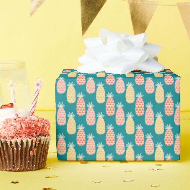 Ananas Doodle Muster Geschenkpapier (Geburtstagsparty)