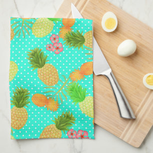 Ananas Dots Aquamarin Geschirrtuch