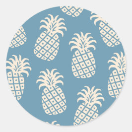 Ananas-Drehung Tropisches Design Runder Aufkleber