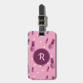 Ananas-Dreieckmuster des Sommers tropisches rosa Gepäckanhänger