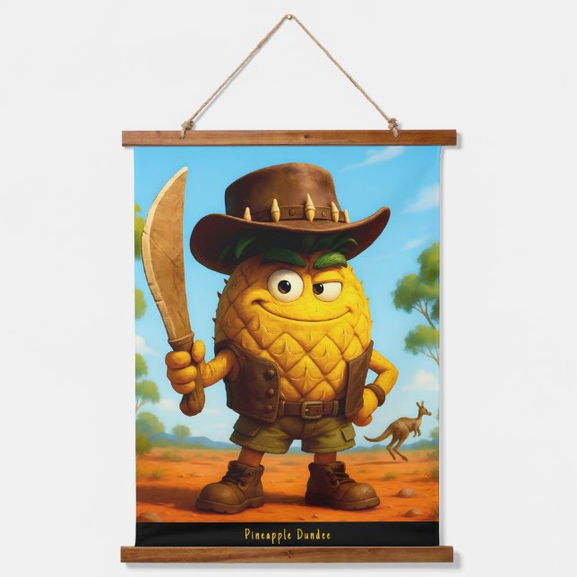 Ananas-Dundee - Ananas-Reich Wandteppich Mit Holzrahmen (Vorderseite)