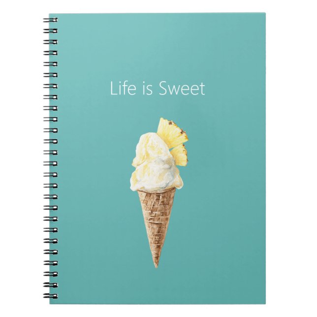 Ananas-Eiscreme-Tüte Notizblock (Vorderseite)