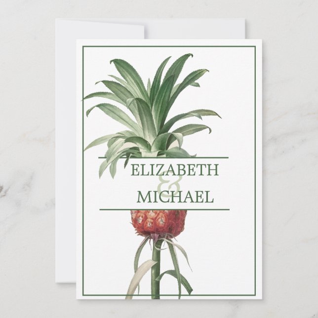 Ananas Elegante Hochzeit Moderne schicke Probe Einladung (Rückseite)