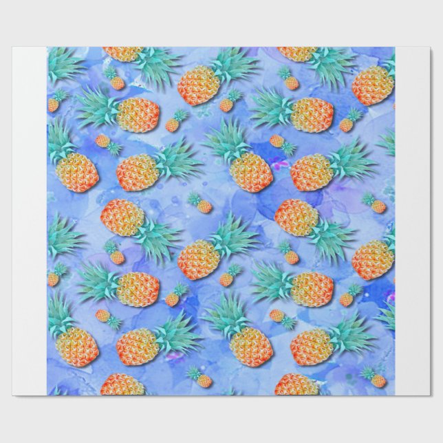 Ananas. Farbe. Feier. Geschenkpapier (Flach)