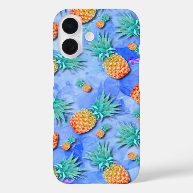 Ananas. Farbe. Feier. iPhone 16 Hülle (Rückseite)