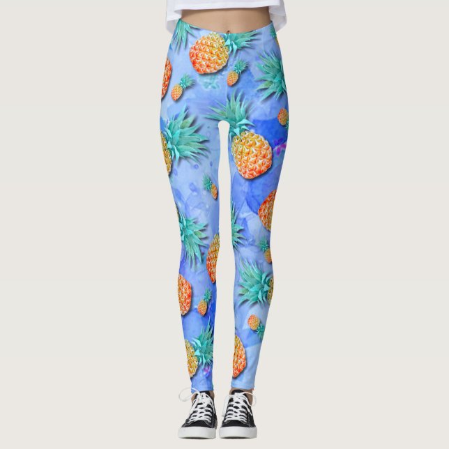 Ananas. Farbe. Party. Leggings (Vorderseite)