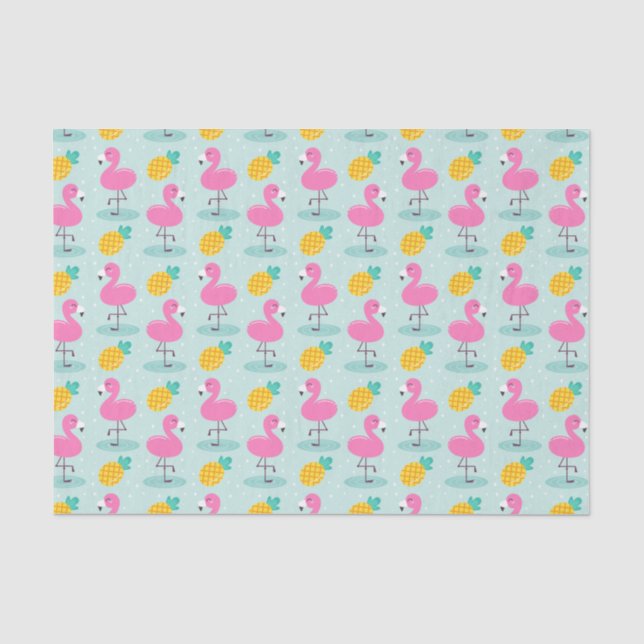 Ananas-Flamingo-Gewebepapier Seidenpapier (Vorderseite)