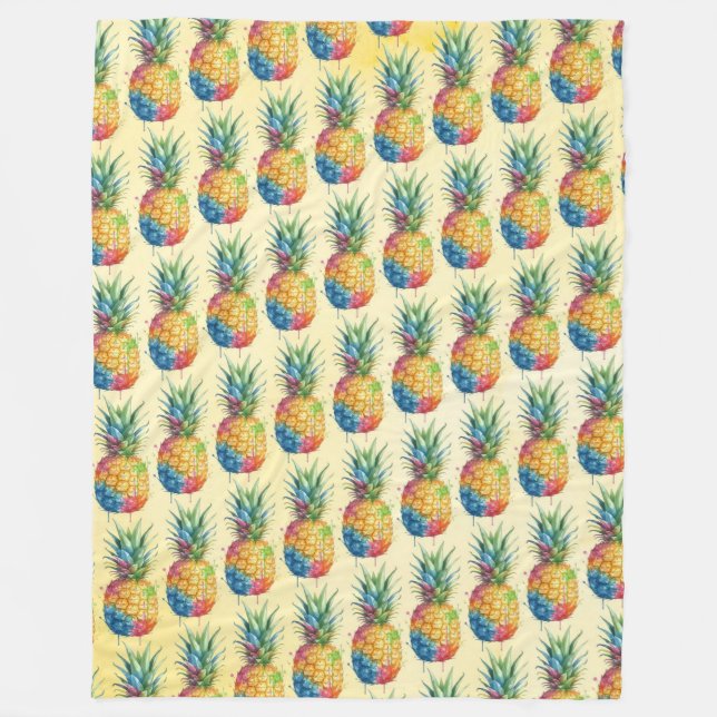 Ananas Fleecedecke (Vorderseite)