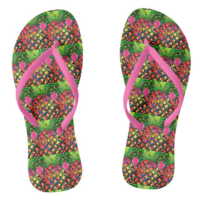 Ananas Flip Flops (Fußbett)