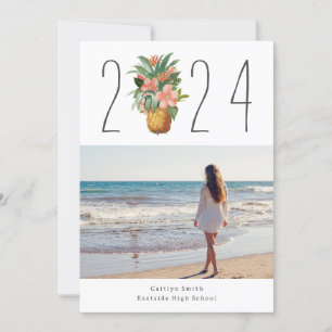 Ananas-Flora Tropischer Abschluss Foto Einladung