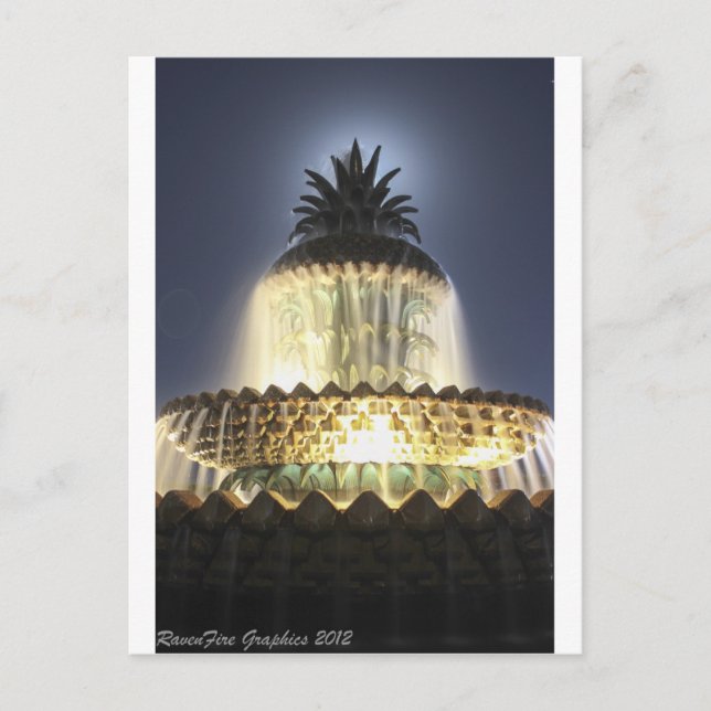 Ananas Fountain Charleston SC Postkarte (Vorderseite)