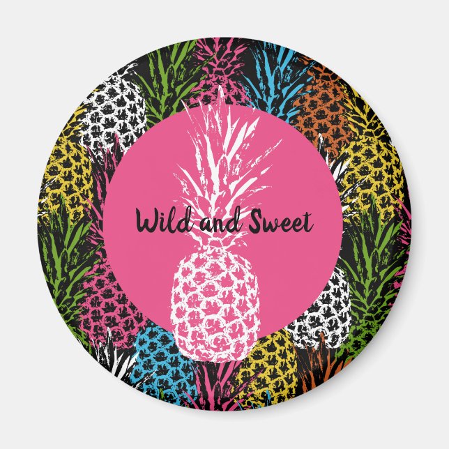Ananas, frei und süß magnet (Vorne)