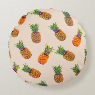 Ananas-Früchte auf leicht beige Rundes Kissen