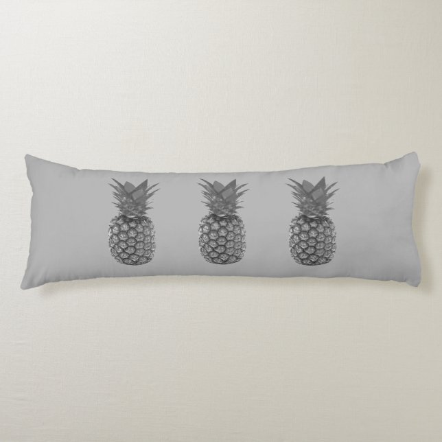 Ananas Früchte auf leicht silber grau Seitenschläferkissen (Vorderseite)