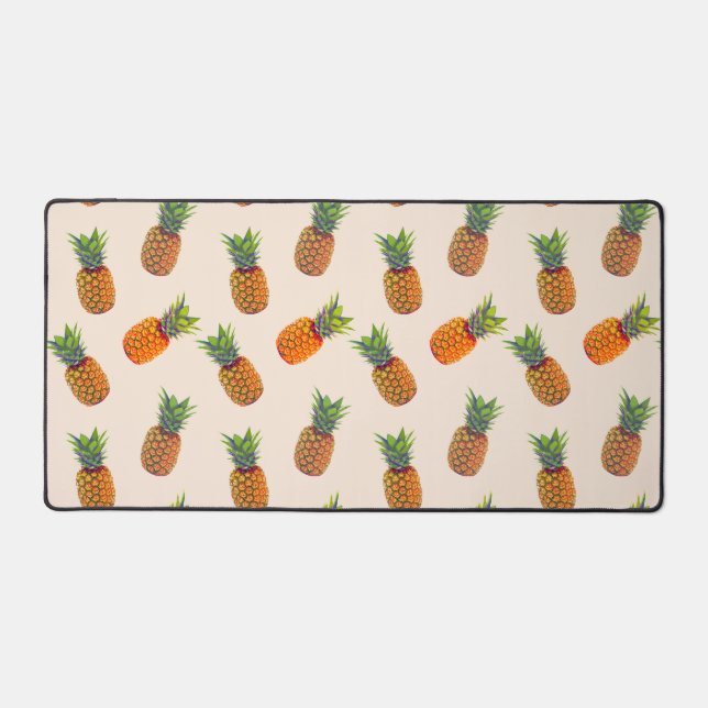 Ananas Früchte auf leichtem Champagner Beige Schreibtischunterlage (Vorderseite)