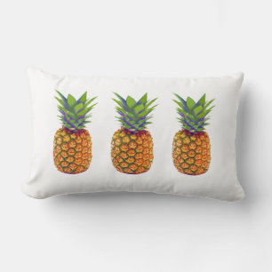 Ananas Früchte auf weißem Lumbalkissen Lendenkissen